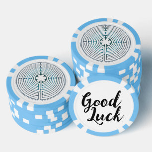 Sacred Geometry Symbol - Chartres Labyrinth 1 Poker Chips