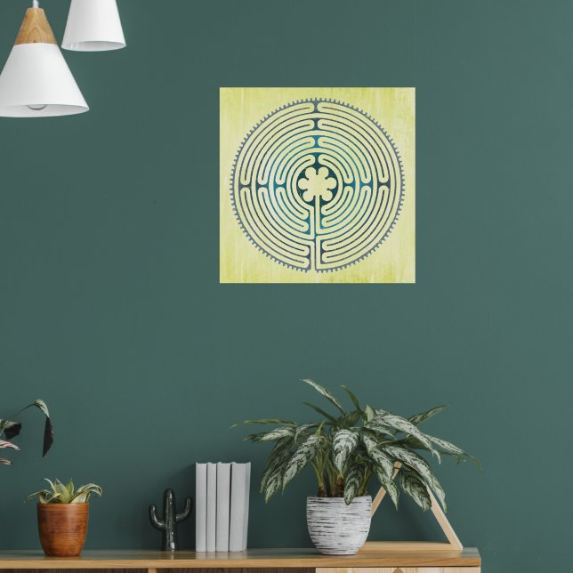 Sacred Geometry Symbol - Chartres Labyrinth 1 Poster (Living Room 1)