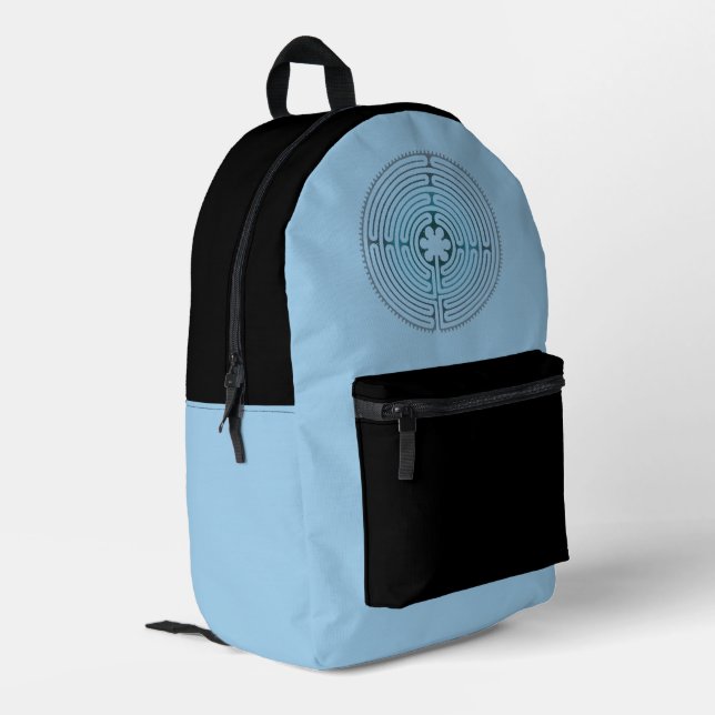 Sacred Geometry Symbol - Chartres Labyrinth 1 Printed Backpack (Back Corner Left)