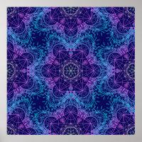 Sacred Geometry Symbols in Mandala seamless patter