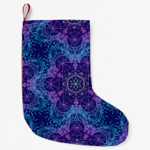 Sacred Geometry Symbols in Mandala seamless patter Small Christmas Stocking