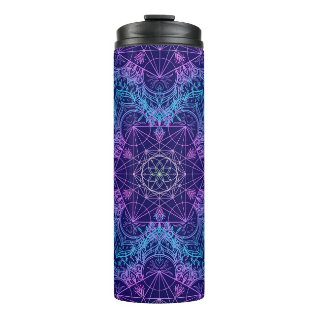 Sacred Geometry Symbols in Mandala seamless patter Thermal Tumbler (Front)