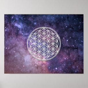 Sacred geometry - The Flower of Life in universum Poster