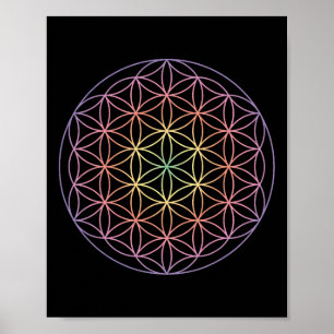 Sacred Geometry The Flower Of Life Yoga Yantra Sym Poster