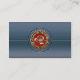 Sacred Golden Scorpion on Red Business Card