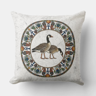 Sacred Goose of Geb: The Great Cackler Egyptian Throw Pillow