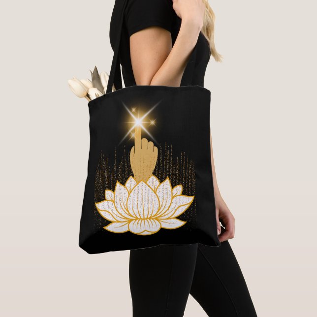 Sacred Hand Lotus Tote Bag (Close Up)