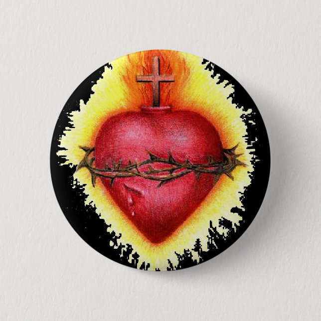 Sacred Heart 2 Inch Round Button (Front)