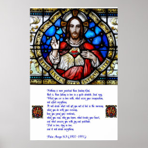Sacred Heart and Arrupe Prayer Poster