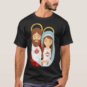 Sacred Heart and Immaculate Heart Picture Jesus an T-Shirt