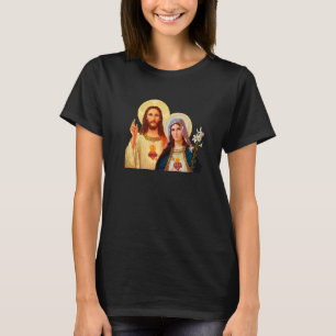Sacred Heart And Immaculate Heart Picture Jesus An T-Shirt