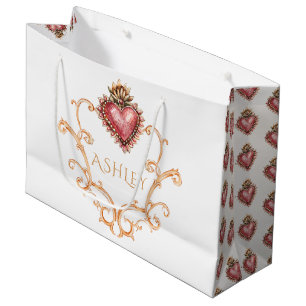 Sacred Heart Baroque Personalized Large Gift Bag