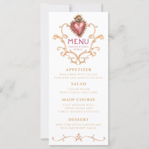 Sacred Heart Baroque Wedding Dinner Menu