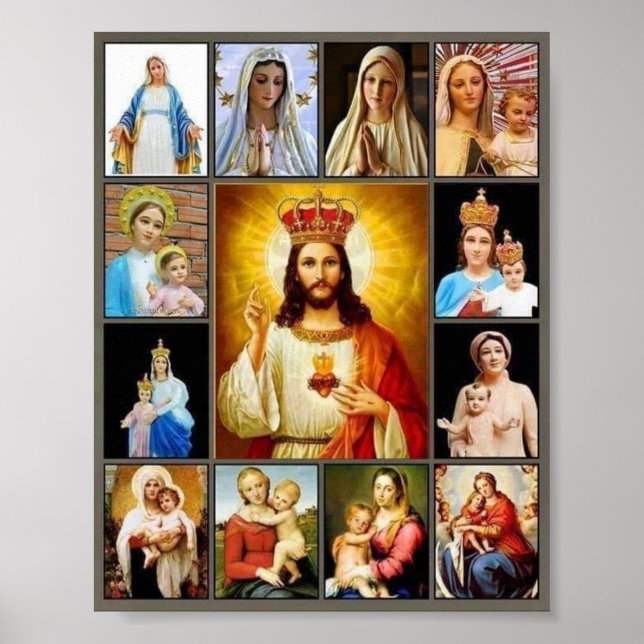 Sacred Heart/Blessed Mary Poster (Front)