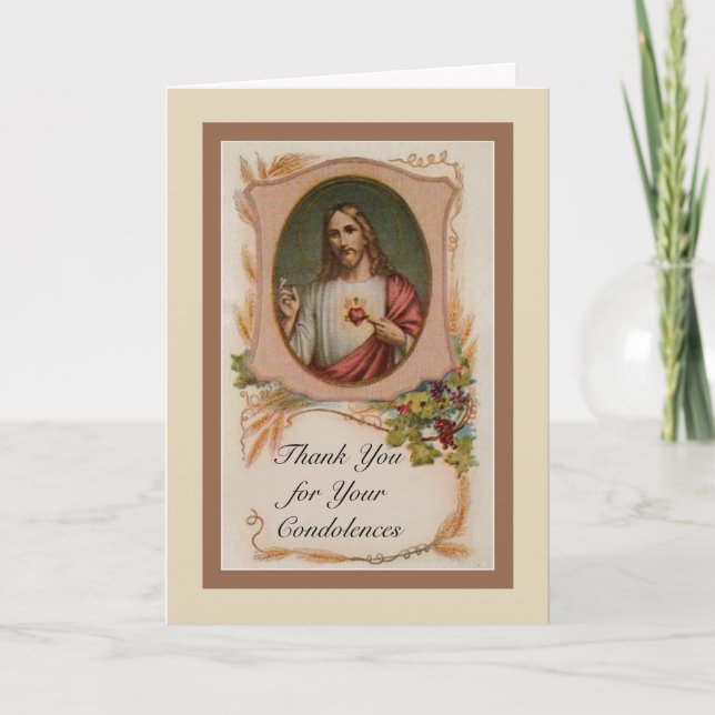 Sacred Heart Catholic Condolence Thank You (Front)