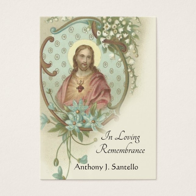 Sacred Heart Catholic Funeral Memorial Carte Saint (Devant)