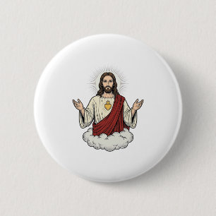 Sacred Heart Devotional Vintage Engraving Design_1 2 Inch Round Button