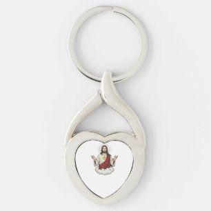 Sacred Heart Devotional Vintage Engraving Design_1 Keychain