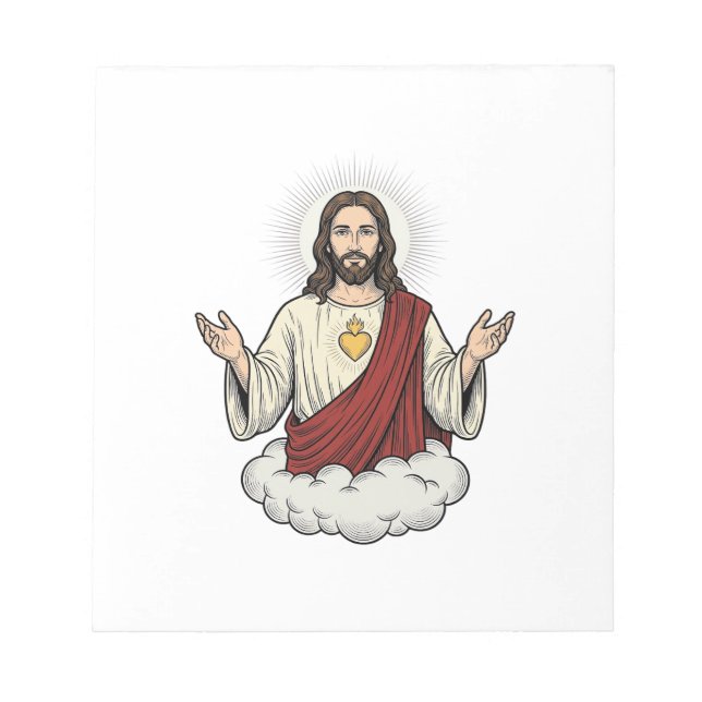 Sacred Heart Devotional Vintage Engraving Design_1 Notepad (Front)