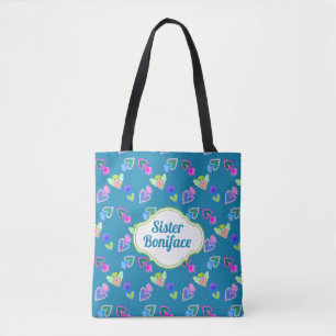 Sacred Heart Folk Art Personalized Tote Bag