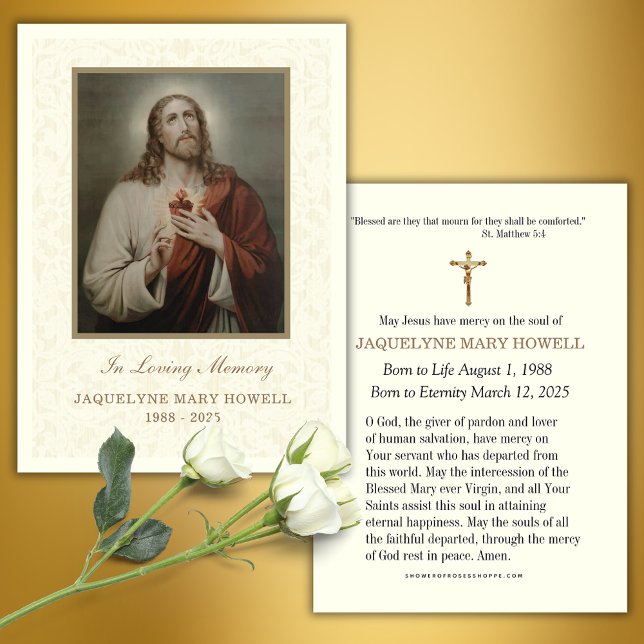Sacred Heart Funeral Memorial  Prayer Card (Creator Uploaded)