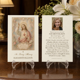 Sacred Heart Funeral Prayer Card Catholic