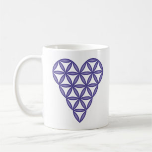 Sacred Heart - Heart of life, 3D/Blue. Coffee Mug