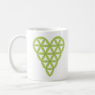 Sacred Heart - Heart of life, 3D/Green 01. Coffee Mug