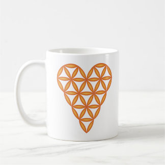 Sacred Heart - Heart of life, 3D/Orange. Coffee Mug
