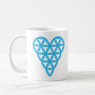 Sacred Heart - Heart of life, 3D/SkyBlue. Coffee Mug