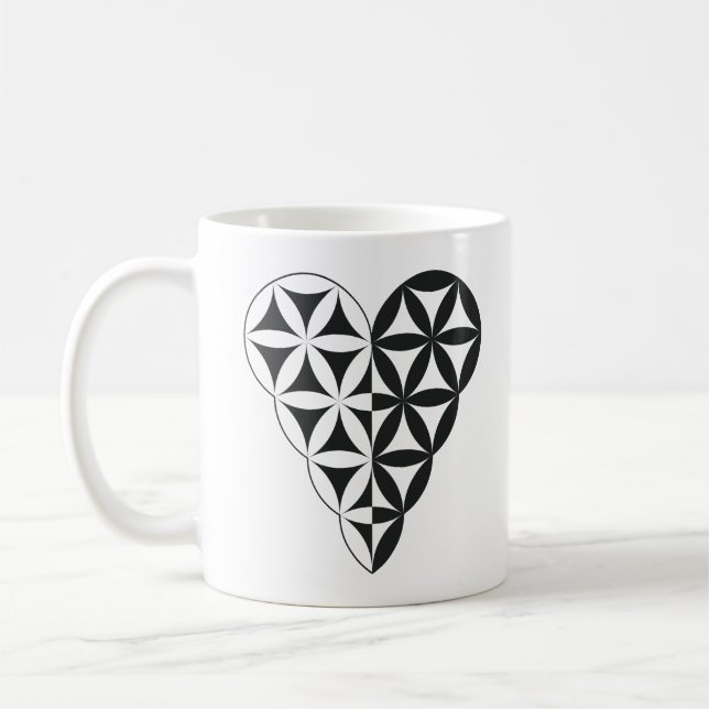 Sacred Heart - Heart of life, Dual-Wh/Bl.  Coffee Mug (Left)