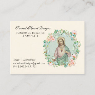 Sacred Heart Jesus Eucalyuptus Religious Business  Card