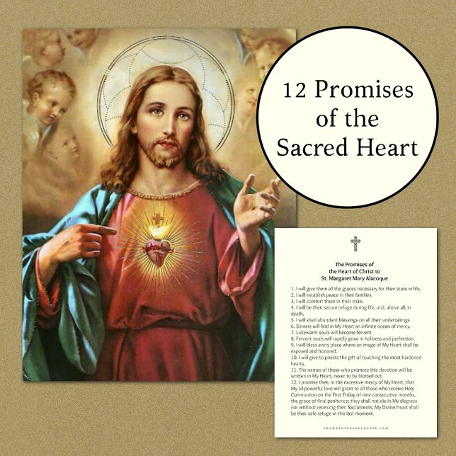 Sacred Heart Jesus Religious Promises Catholic (Creator Uploaded)
