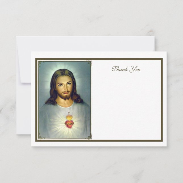Sacred Heart Jesus  Thank You Card (Front)