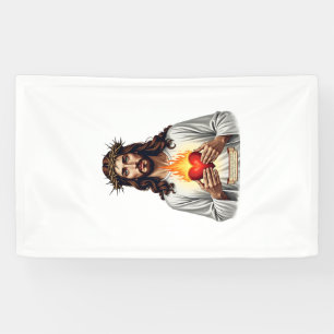 Sacred Heart Jesus Vintage Engraving Faith Shirt ( Banner