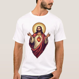 Sacred Heart Jesus Vintage Engraving Tee 2