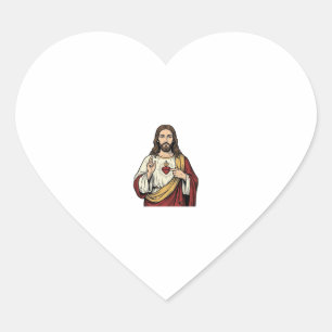 Sacred Heart Jesus Vintage Engraving Vector Art_1 Sticker