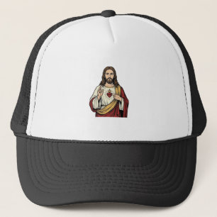 Sacred Heart Jesus Vintage Engraving Vector Art_1 Trucker Hat