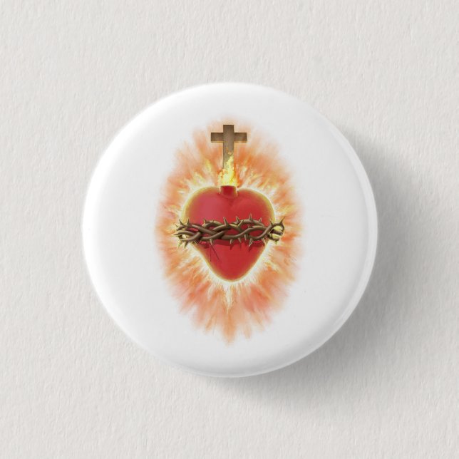 Sacred Heart of Jesus  1 Inch Round Button (Front)
