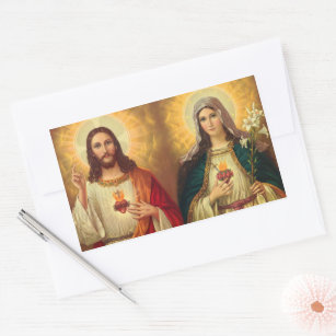 Sacred Heart of Jesus and Virgin Mary Sticker