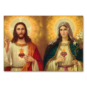 Sacred Heart of Jesus and Virgin Mary Table Number