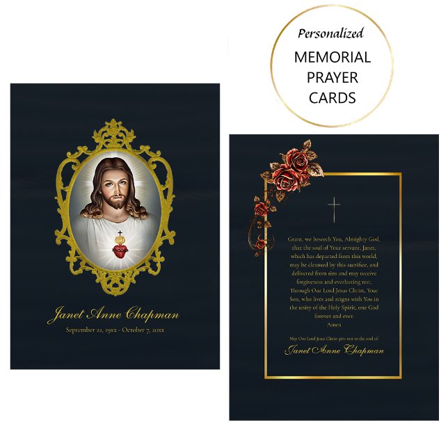 Sacred Heart of Jesus Catholic Funeral Prayer Card (Creator Uploaded)