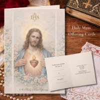 Sacred Heart of Jesus  Catholic Mass Offering Card
