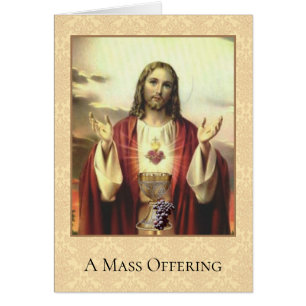 Sacred Heart of Jesus Catholic Mass Offering Card