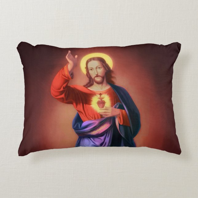 Sacred Heart of Jesus Christ Accent Pillow (Front)