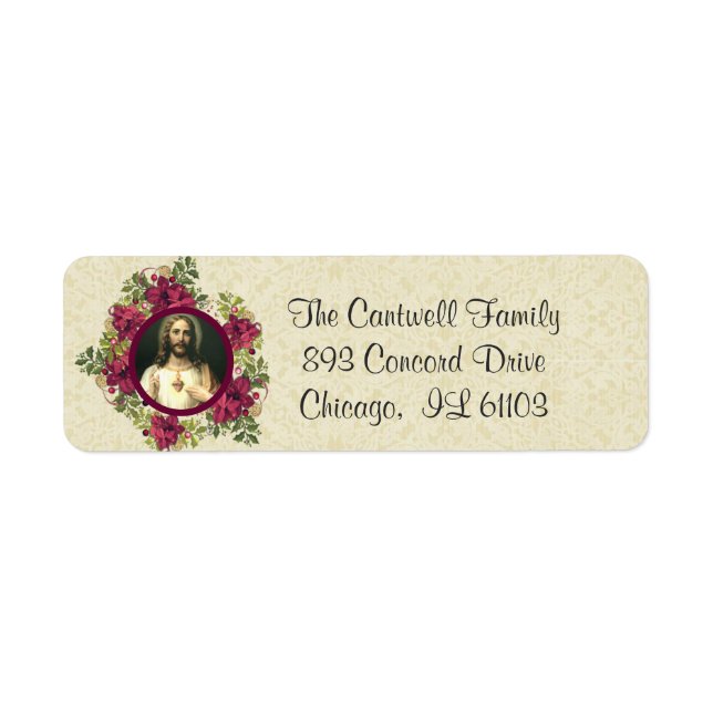 Sacred Heart of Jesus Christmas Floral Catholic (Front)