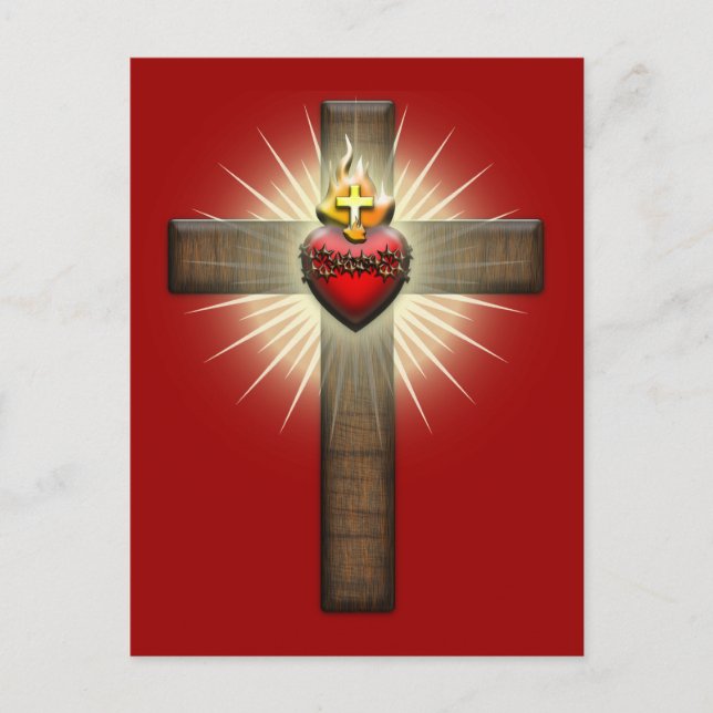 Sacred Heart of Jesus Cross Postcard (Front)