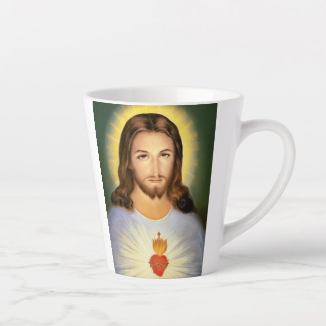 Sacred Heart of Jesus Customizable Latte Mug (Right)