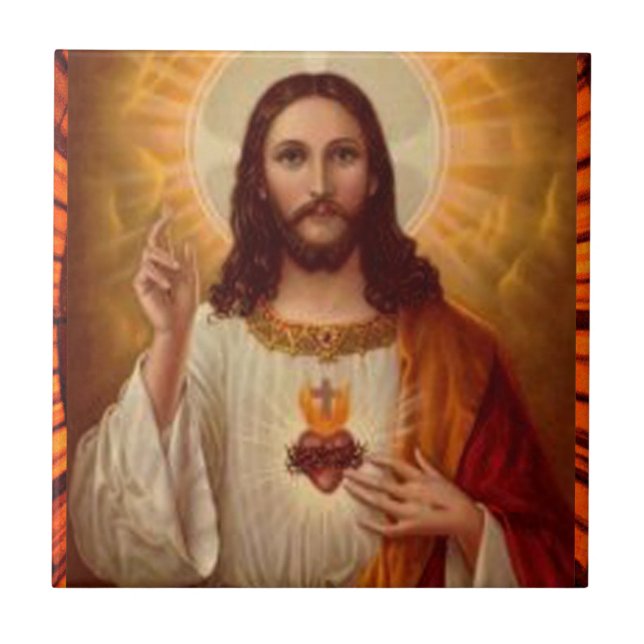 SACRED HEART OF JESUS  CUSTOMIZABLE PRODUCTS TILE (Front)