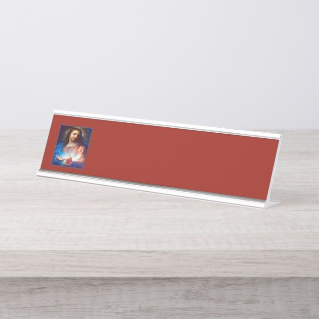 Sacred Heart of Jesus Desk Name Plate (Front)